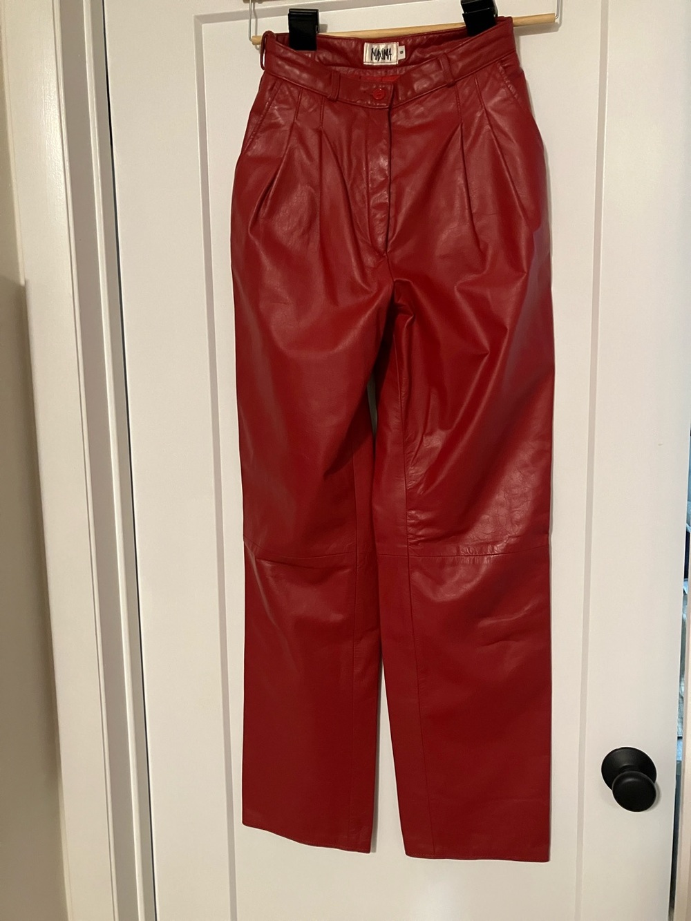 Vintage Maxima Genuine Leather Pants Red Size 8